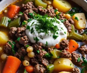 Easy Vegetable Soup with Ground Beef Recipe